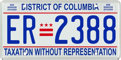 DC license plate ER2388