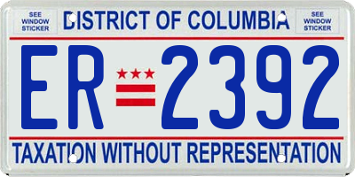 DC license plate ER2392