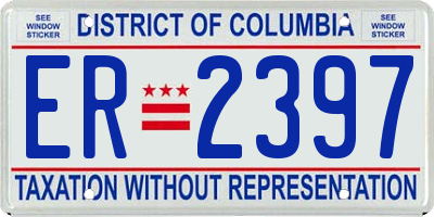 DC license plate ER2397