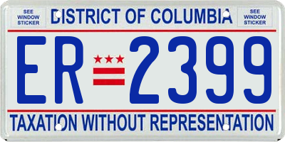 DC license plate ER2399