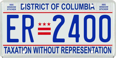 DC license plate ER2400