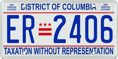DC license plate ER2406