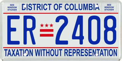 DC license plate ER2408