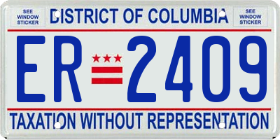 DC license plate ER2409