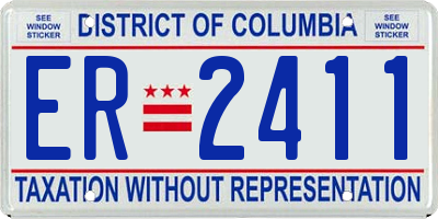DC license plate ER2411