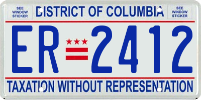 DC license plate ER2412