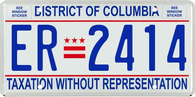 DC license plate ER2414