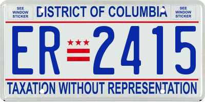DC license plate ER2415