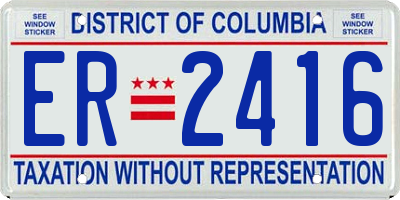 DC license plate ER2416