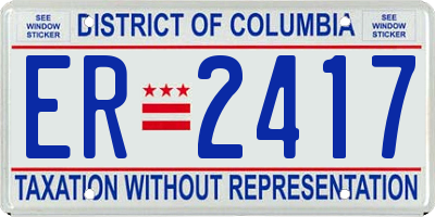 DC license plate ER2417
