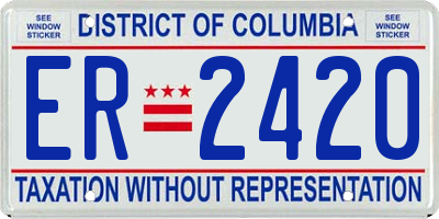 DC license plate ER2420