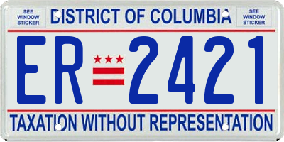 DC license plate ER2421