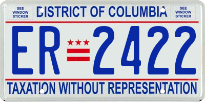 DC license plate ER2422
