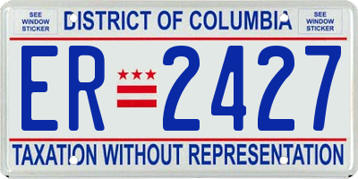DC license plate ER2427