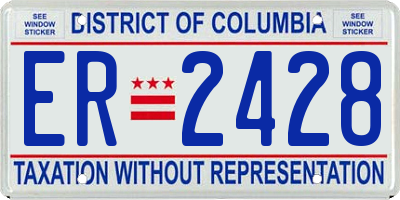 DC license plate ER2428