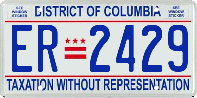 DC license plate ER2429