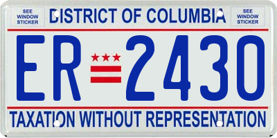 DC license plate ER2430