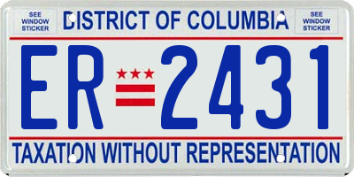DC license plate ER2431