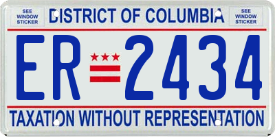 DC license plate ER2434