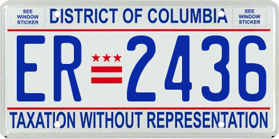 DC license plate ER2436