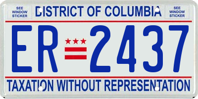 DC license plate ER2437