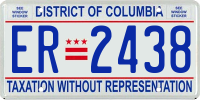 DC license plate ER2438