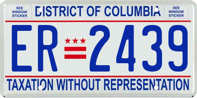 DC license plate ER2439