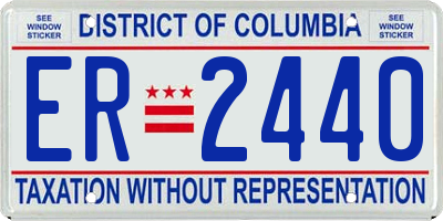 DC license plate ER2440
