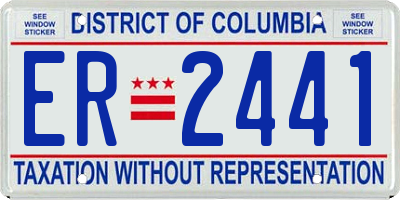 DC license plate ER2441