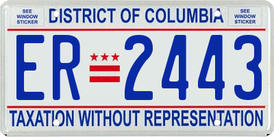 DC license plate ER2443
