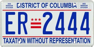 DC license plate ER2444