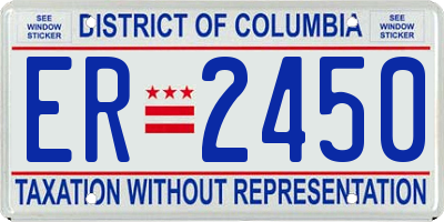 DC license plate ER2450