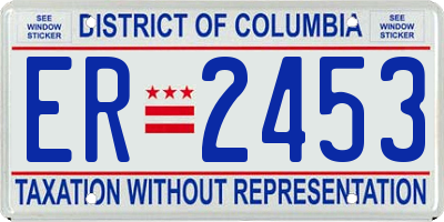 DC license plate ER2453
