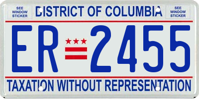 DC license plate ER2455