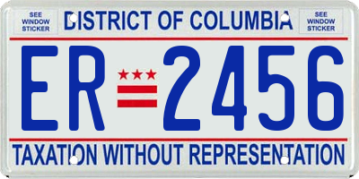 DC license plate ER2456