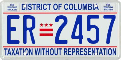 DC license plate ER2457