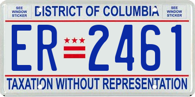 DC license plate ER2461