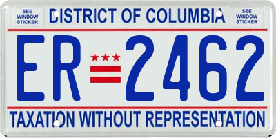 DC license plate ER2462
