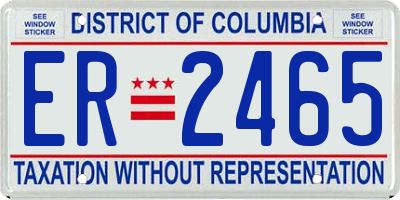 DC license plate ER2465