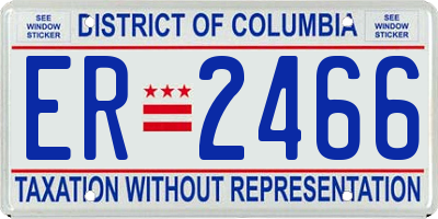 DC license plate ER2466