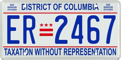 DC license plate ER2467