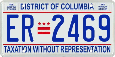 DC license plate ER2469