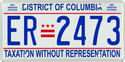 DC license plate ER2473
