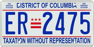 DC license plate ER2475