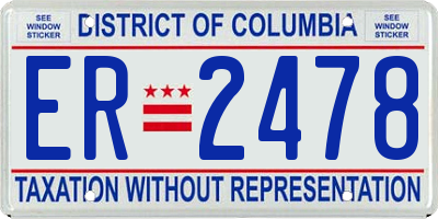 DC license plate ER2478