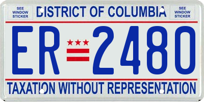 DC license plate ER2480