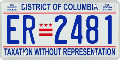 DC license plate ER2481