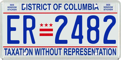 DC license plate ER2482