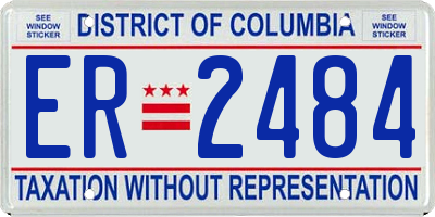 DC license plate ER2484