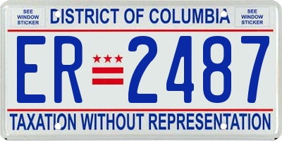 DC license plate ER2487